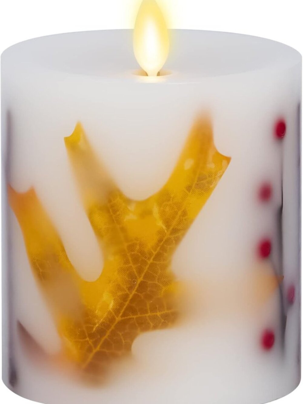 Flameless Flickering LED Candle - Battery Operated Unscented Pillar Décor (3.5